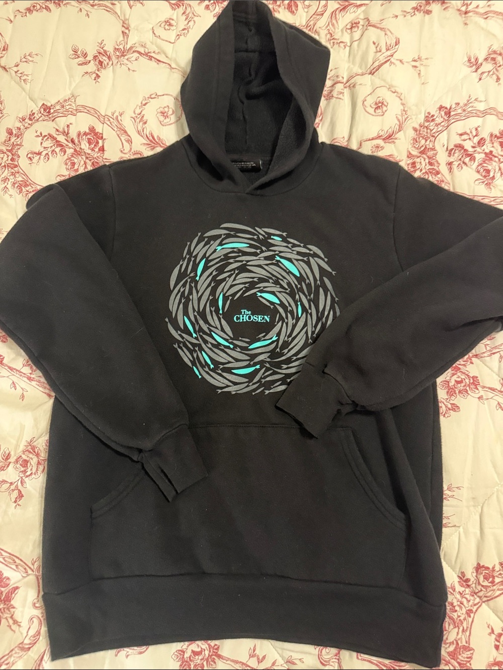 Chosen Black Graphic Pullover Hooded Sweatshirt
